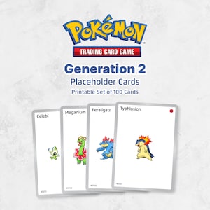 Gen1Collector Pokémon Placeholder-kort Generation 2 Pärm, utskrivbar PDF