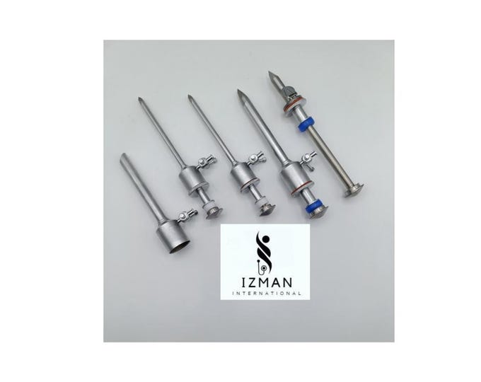 Laparoscopic Trocar Set 4pcs | 2x5mm & 2x10mm Reusable Stainless Steel Surgical Ports