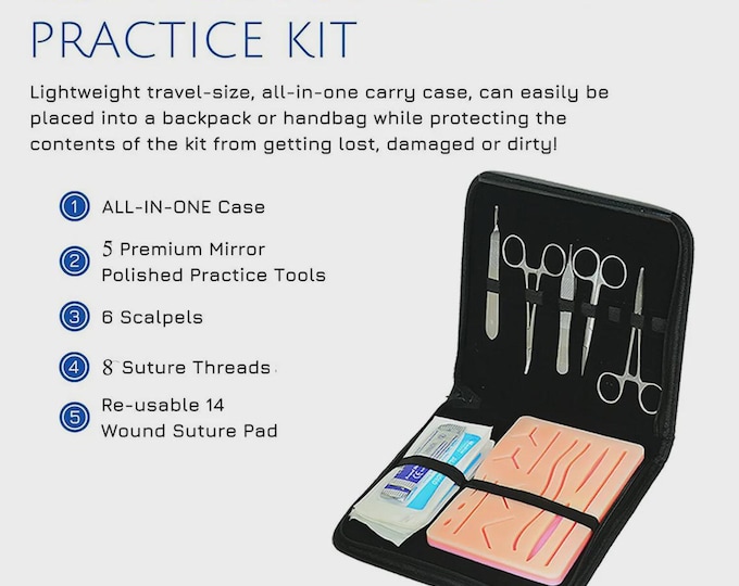 33Pcs Suture Laceration Medical Student Surgical Instruments Set Kit dissecting