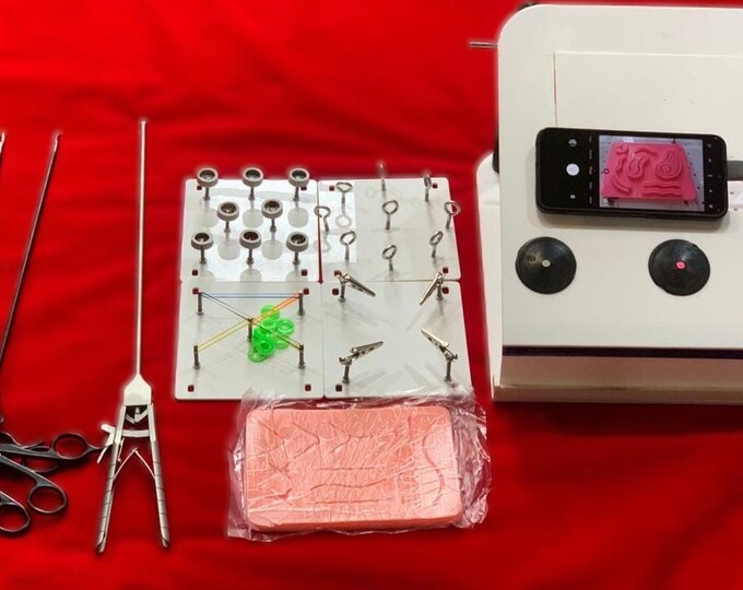 Laparoscopic Surgery Training Box with 6 Modules and 4 Instruments | Lap Simulator Kit for Medical & Surgical Skills Practice