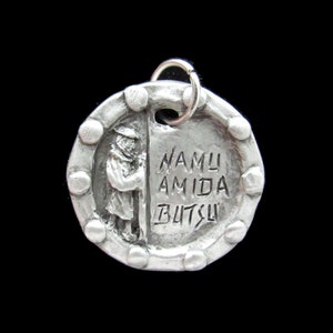 Handmade Medallion/Prayer Wheel: “Namu Amida Butsu,” Path to “Calm Abiding” “Insight,” Satori
