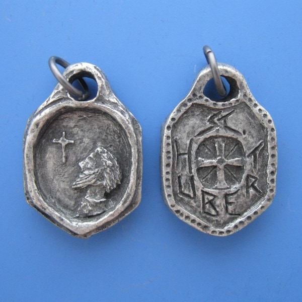 St. Hubert, Patron of Hunters, Handmade Medal