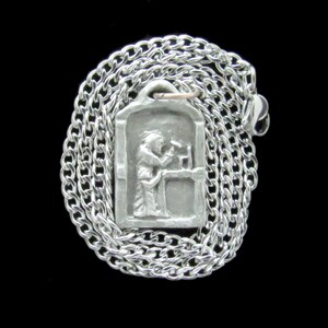 St. Joseph, Patron of Fathers, Workers, Carpenters, Handmade Medal on Chain image 2