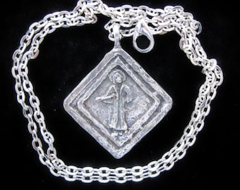 St. Sebastian, Patron of Athletes, Handmade Pendant on Chain