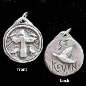 Saint Kevin (Cóemgein): Patron of Birds, Bird-lovers, Ornithologists, Handmade Medal