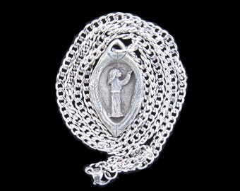 St. Agatha: Patron of Breast Cancer Patients and Those Cured, Handmade Medal on Chain