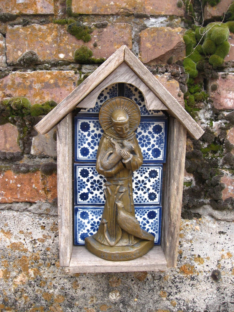 Handmade Wood and Tile Niche with Handmade Statue of Saint Etsy