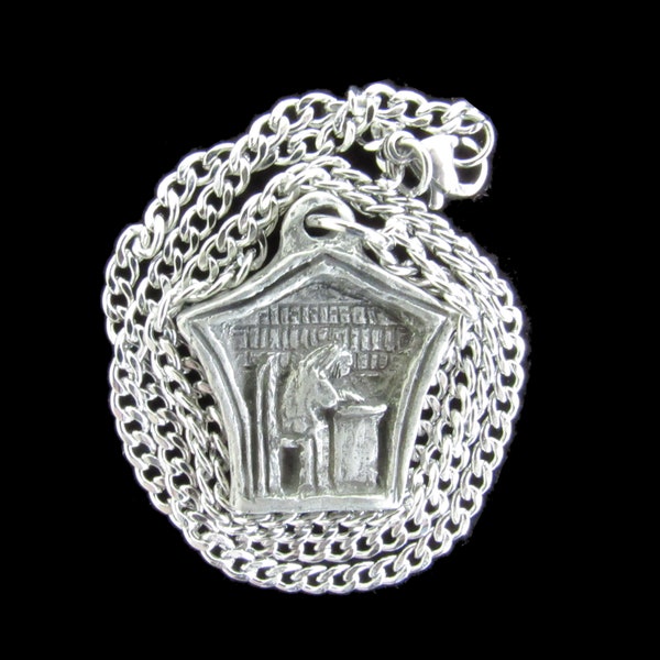 St. Isidore of Seville, Patron of IT Professionals, Scholars, Scientists; Handmade Medal on Chain