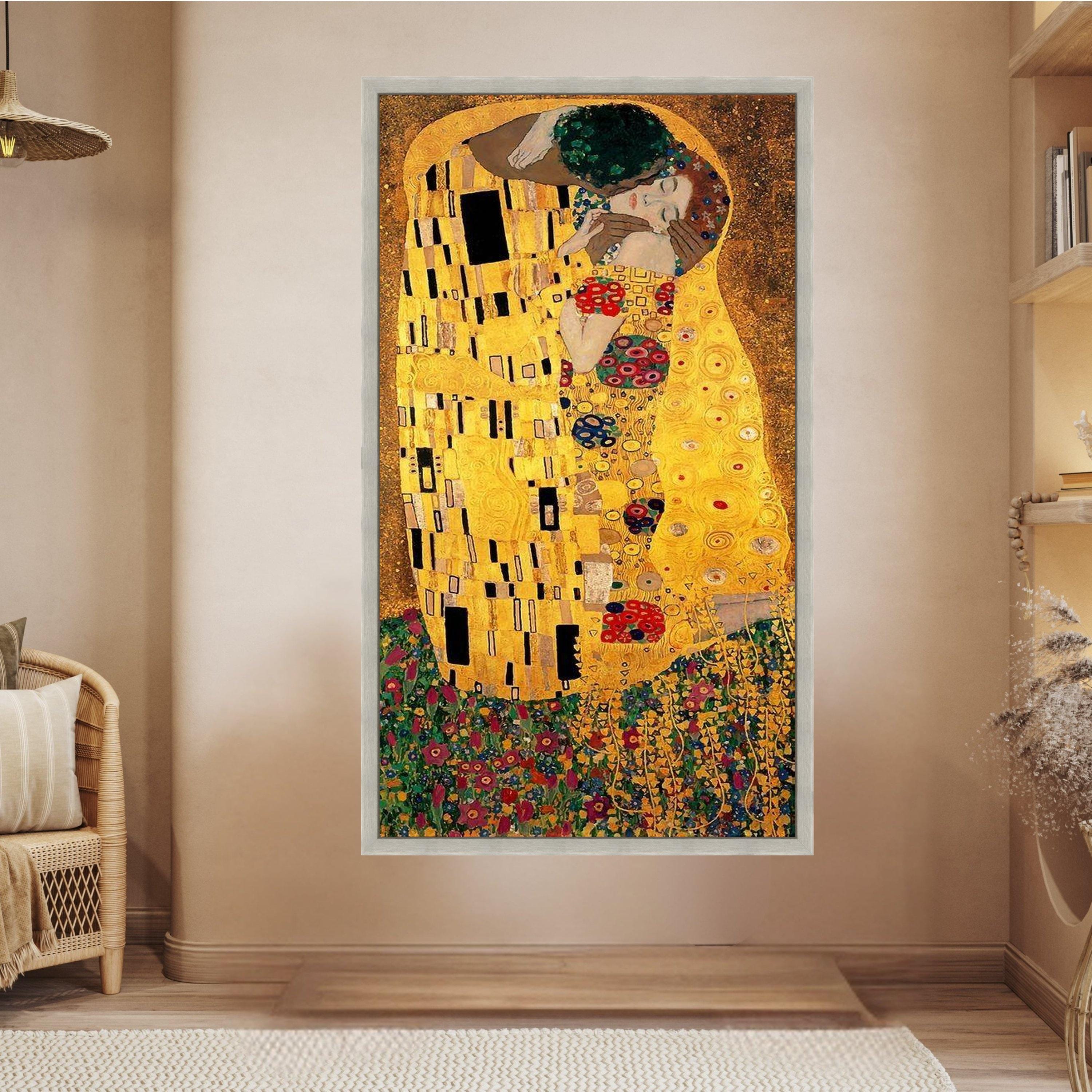 Gustav Klimt the Kiss Canvas Painting – Iconic Golden Art Nouveau ...