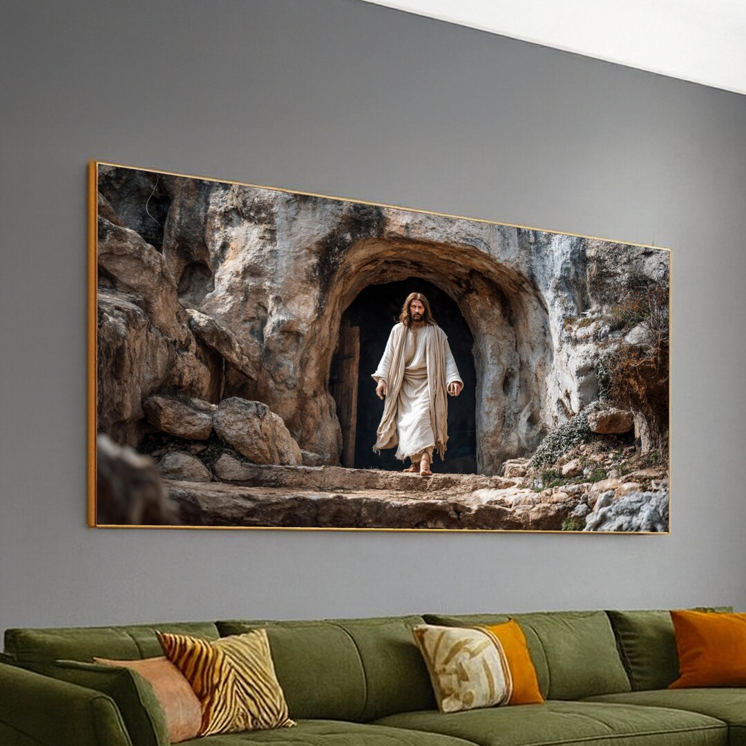 Jesus Christ Resurrection Canvas Wall Art, Biblical Religious Scene ...