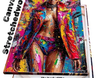 Vibrant Abstract Graffiti Canvas Wall Art, Modern Urban Street Art