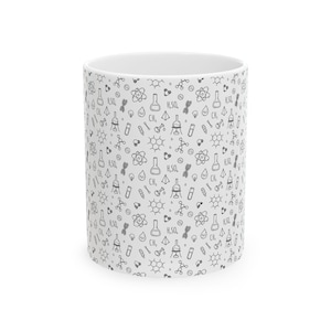 Science Themed Ceramic Mug, Perfect for Scientists, Chemists & Students, Gift for Science Lovers, Lab Equipment Design, Coffee Tea