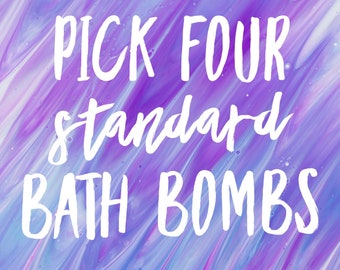 Pick Four Bath Bombs - Create Your Own Gift - Vegan Gift Set - Vegan Gift Box - Vegan Bath Bombs - Ready To Ship