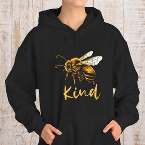 Motiverende bijenhoodie, uniseks sweatshirt met capuchon ter ondersteuning van de regeneratie van de bij, Save the Bees Gift, trui natuurliefhebber, imkerkleding