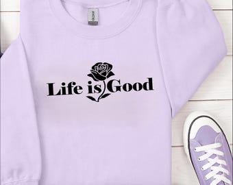 Life is Good Minimalist Handwritten Quote PNG, Digital Download for Crafts