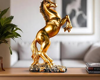 Rearing Horse Statue: Modern Home Decor, Horse Lover Gift