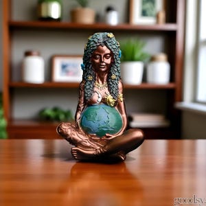 Handmade Mother Earth Goddess Gaia Statue: Earthy Home Decor