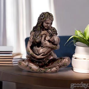 Mother Earth Gaia Statue: Nurturing Goddess Figurine, Spiritual Decor