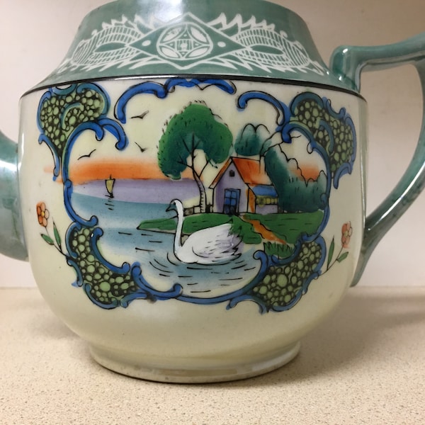 1930s Lustreware Seascape Teapot