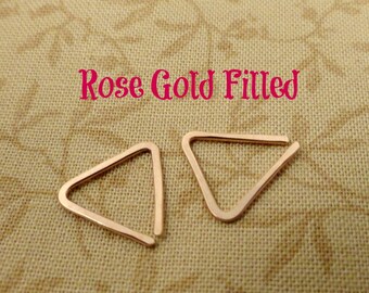 Tiny Triangular Hoops in Rose Gold Filled