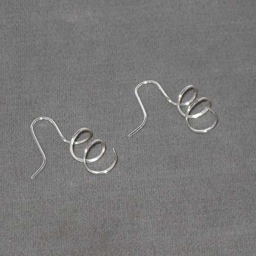 Corkscrew Threader Earrings Hand Sculpted in Argentium Silver Etsy