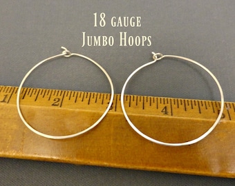 Sterling Silver 18g Jumbo Earring Hoops