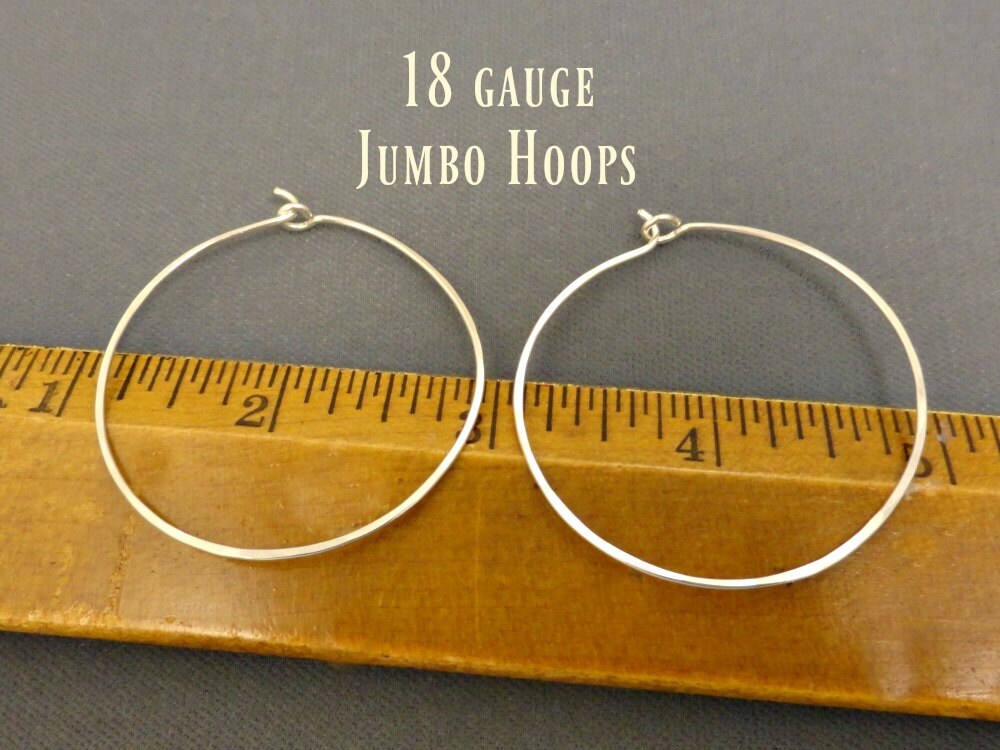 Sterling Silver 18g Jumbo Earring Hoops