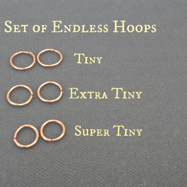 A Set of Copper Endless Hoop Earrings