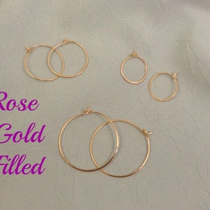 A Set of Rose Gold Filled Hoops image 1