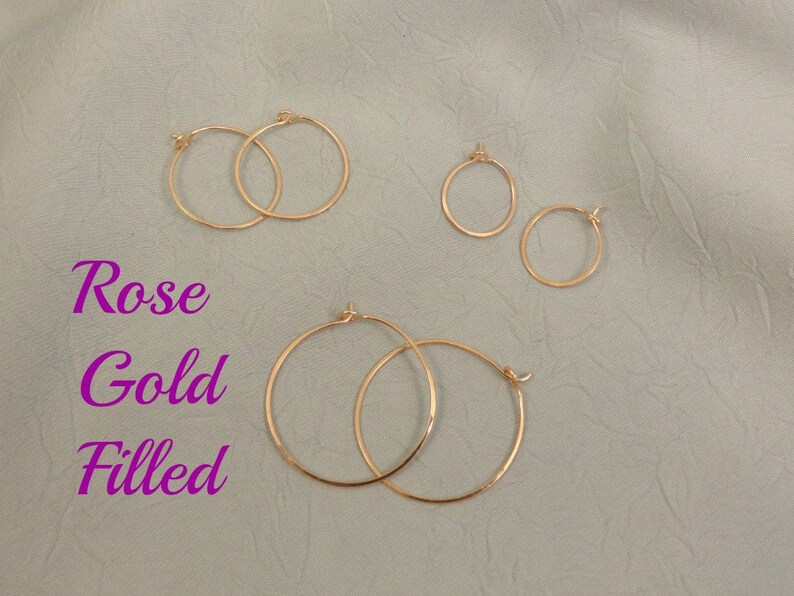 A Set of Rose Gold Filled Hoops image 1