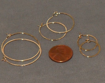 A Set of  Gold Filled Hoop Earrings