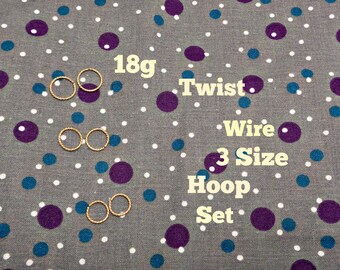 A Set of 18g Twist Wire Hoops