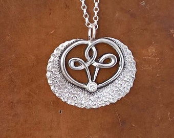 currently unavailable ~please do not order~handmade sterling silver and zircona ,celtic necklace,  pendant, scottish