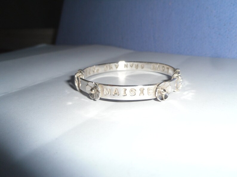 Personalised Sterling Silver Baby Bangle Gift Christening Etsy