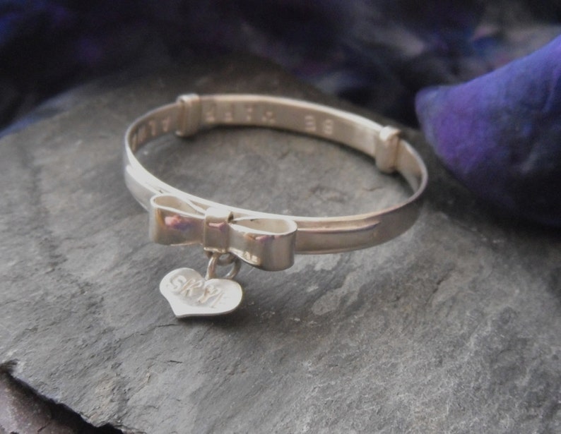 Sterling silver personalised baby bracelet Etsy