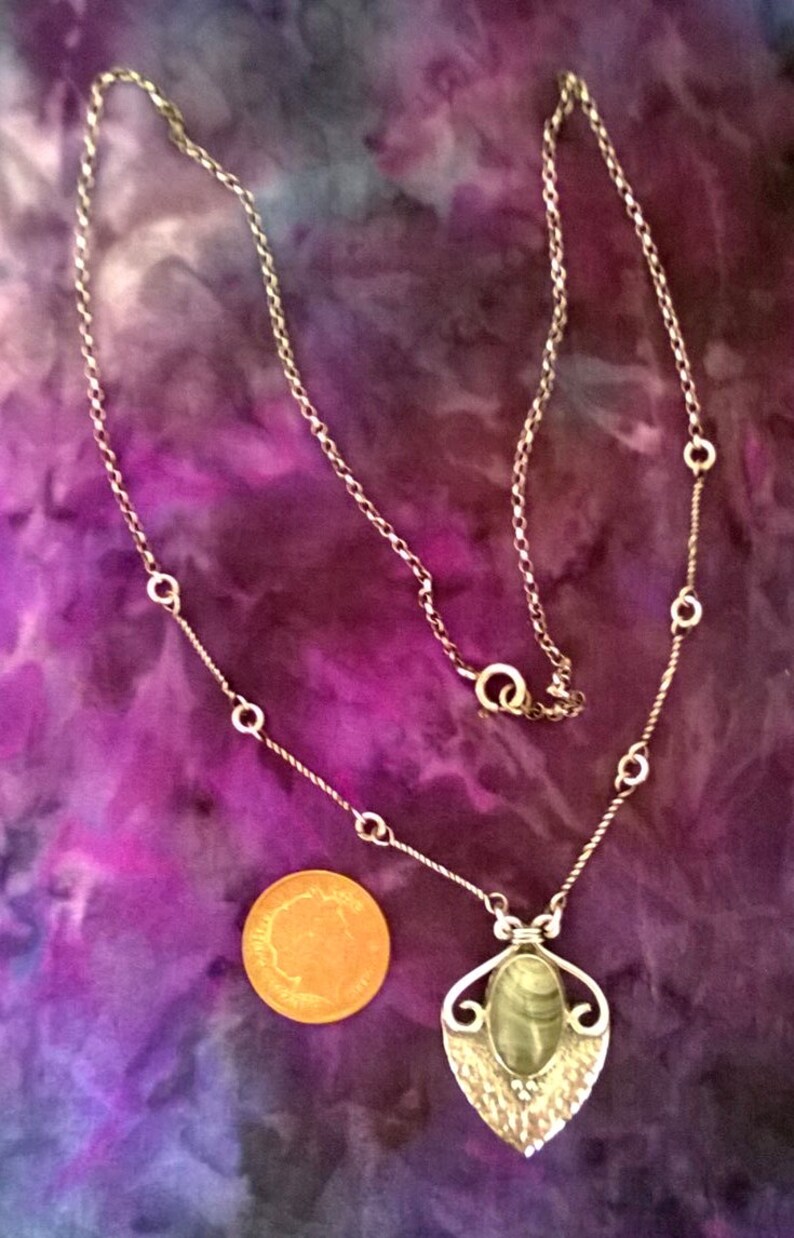 Sterling Silver Pendant Necklace Iron Slag Cladach Blue Etsy UK