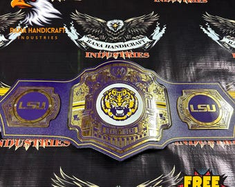 LSU TIGERS Legacy Wrestling Championship Replica titelriem volwassenen 2 mm/4 mm messing/zink