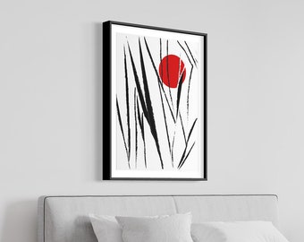 Minimalist Sunset Wall Art: Trendy Bedroom Decor (Digital Download)