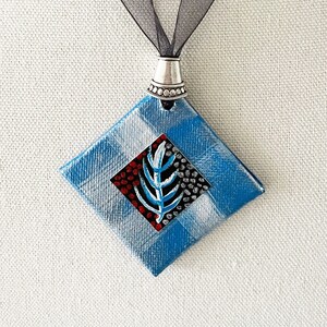 Blue statement necklace for her, nature lover gift, for friend, funky blue necklace, eclectic jewelry