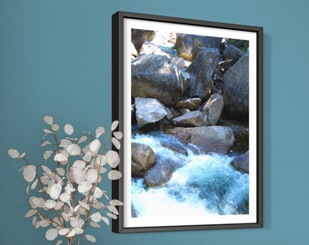 Minimalist Waterfall Rocks Print: Nature Wall Decor (Digital Download)