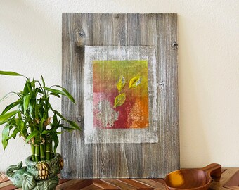 Monotype Leaf Print: Textured Nature Wall Art