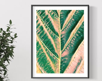 Minimalist Leaf Print: Trendy Green Wall Art (Digital Download)