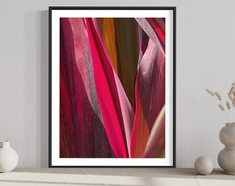 Minimalist Botanic Print: Red Leaf Wall Art (Digital Download)