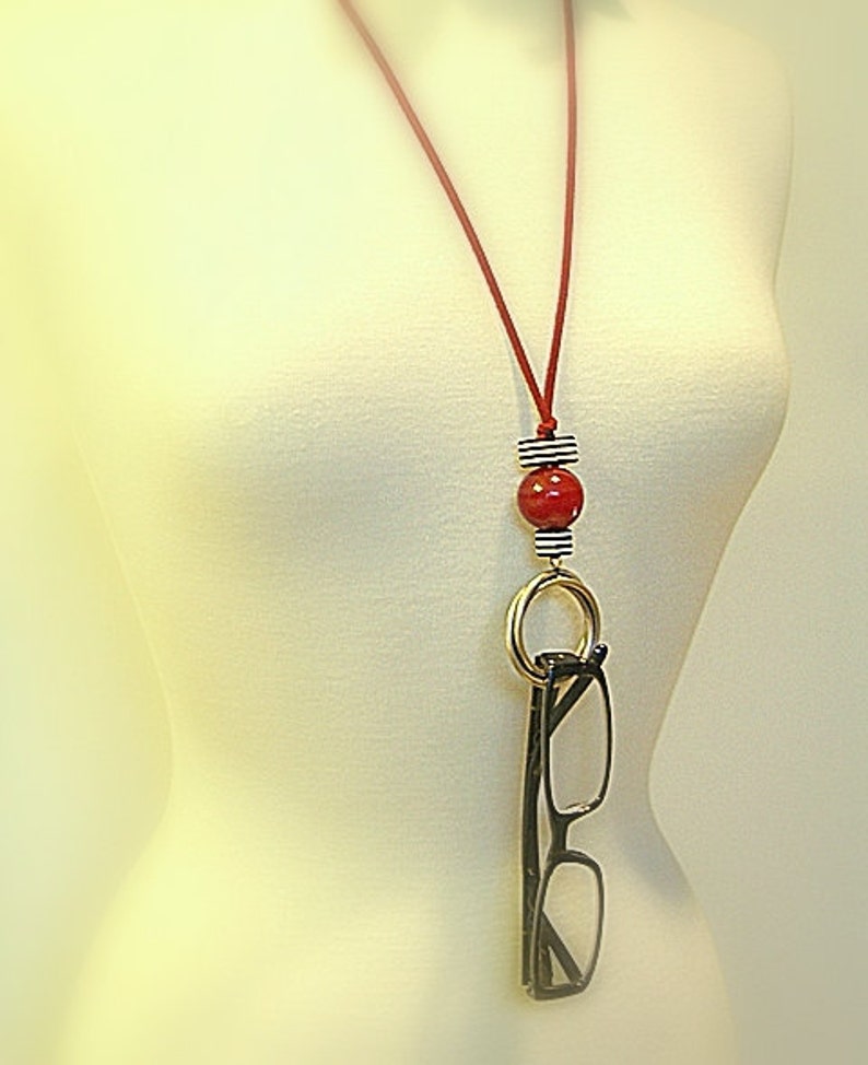 Eyewear Holder Eyeglass Chain Necklace Vintage Ring Etsy