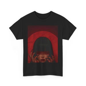 Bloody Eyes Anime Style Tee , Blood Is Art , Dark Aesthetic T-Shirt , Haunting Eyes