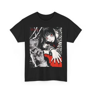 Dark Anime Gothic Unisex Tee, Horror Manga Red Eye Shirt, Yami Kawaii Aesthetic, Alternative Fashion, Psycho Girl Art, Gothic Streetwear