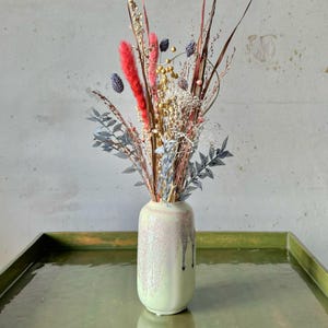 Dried flower bouquet with vase, dried flower arrangement, boho dried flower decoration, rustic flowers, natural decoration, gift idea, table decoration