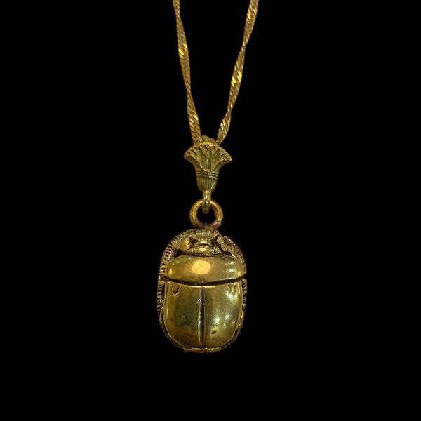 Egyptian Scarab Beetle Pendant made in Egypt , Vintage Jewlery
