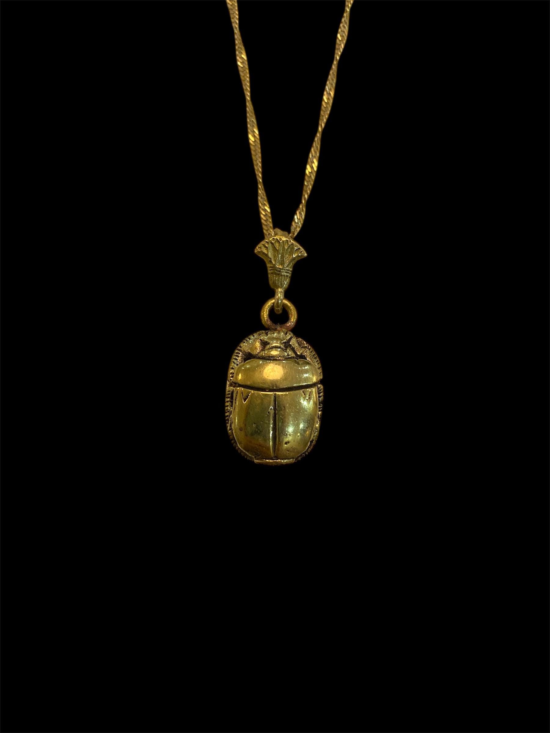 Collier égyptien Ancien Pendentif Scarabée - Pierre - Style Antique - Neuf Avec étiquettes