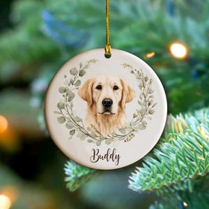 Personalized Golden Retriever Ornament: Custom Dog Portrait Christmas Keepsake